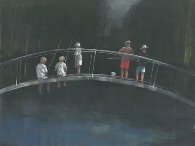 Children fishing by Lincoln Seligman